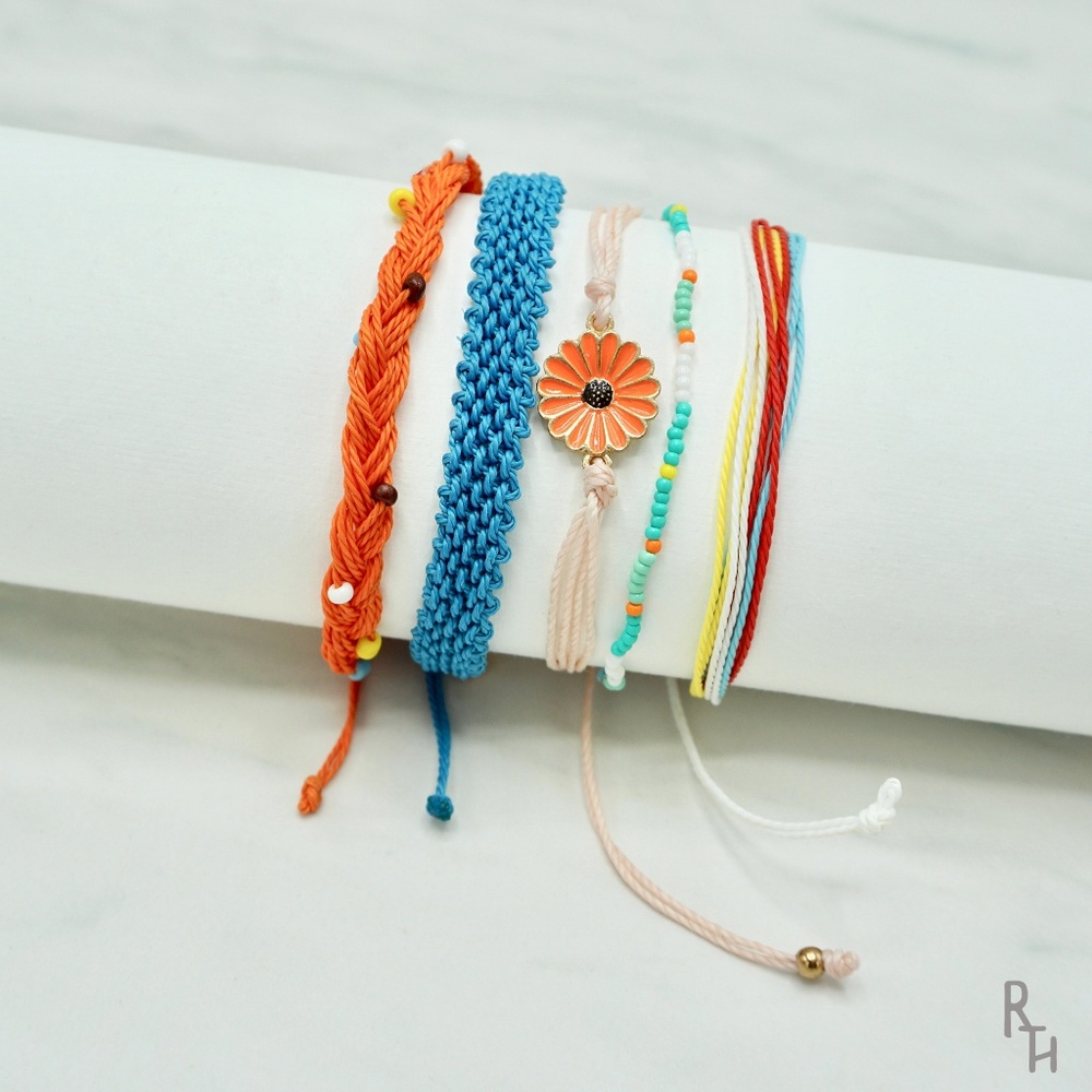 5 Piece Adjustable Friendship Boho Bracelet Set
